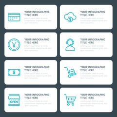 Obraz na płótnie Canvas Flat money, shopping infographic timeline template for presentations, advertising, annual reports