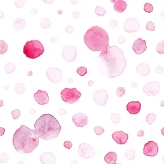 Photo sur Plexiglas Polka dot Motif de taches d& 39 aquarelle transparente dans les tons de rose et de magenta. Peint à la main sur toute la texture.
