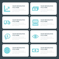 Fototapeta na wymiar Flat money, shopping infographic timeline template for presentations, advertising, annual reports