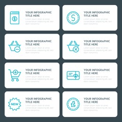 Fototapeta premium Flat money, shopping infographic timeline template for presentations, advertising, annual reports