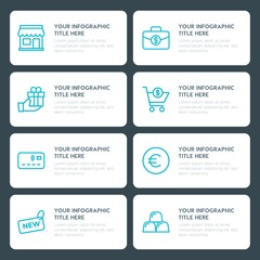 Flat money, shopping infographic timeline template for presentations, advertising, annual reports