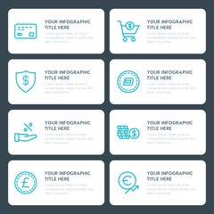 Flat money, shopping infographic timeline template for presentations, advertising, annual reports