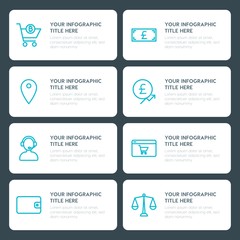 Flat money, shopping infographic timeline template for presentations, advertising, annual reports