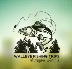Vintage Walleye Fishing Emblems and Labels. - 202323579