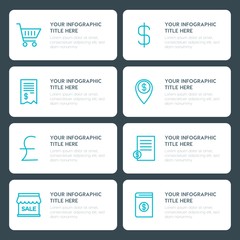 Flat money, shopping infographic timeline template for presentations, advertising, annual reports