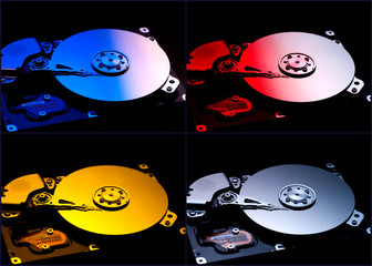 collage hard computer disks