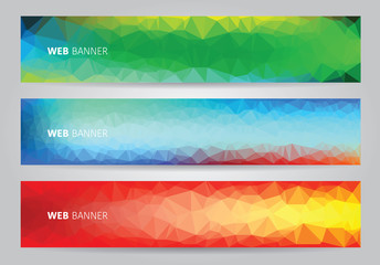 Obraz premium 3 triangle banners