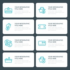 Fototapeta premium Flat money, shopping infographic timeline template for presentations, advertising, annual reports