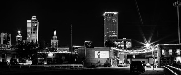 Night Skyline of Downtown Tulsa, Oklahoma