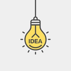 Idea flat vector icon. Lightbulb flat vector icon