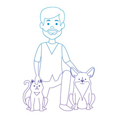 veterinary doctor with dogs avatar character vector illustration design