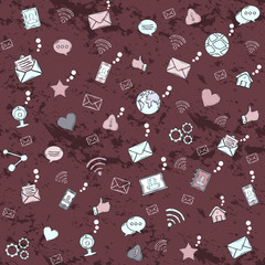 Naklejka premium Social network seamless pattern
