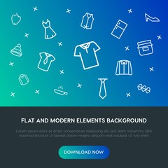 food, clothes, drinks outline vector icons and elements background concept on gradient background.Multipurpose use on websites, presentations, brochures and more