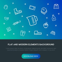 food, clothes, drinks outline vector icons and elements background concept on gradient background.Multipurpose use on websites, presentations, brochures and more