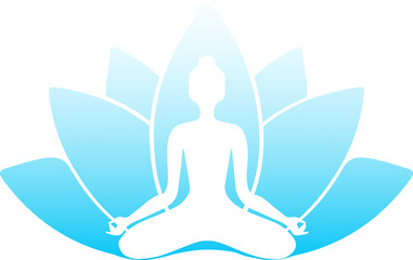 Yoga meditation Lotos cyan