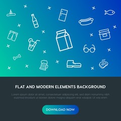 food, clothes, drinks outline vector icons and elements background concept on gradient background.Multipurpose use on websites, presentations, brochures and more