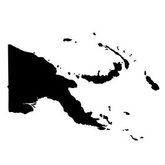 Obraz premium black silhouette country borders map of Papua New Guinea on white background of vector illustration