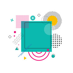 Green Square Abstraction on Vector Illustration