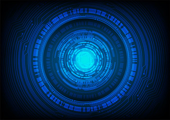 binary circuit board future technology, blue eye cyber security concept background, abstract hi speed digital internet.motion move blur. pixel vector