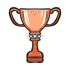 Bronze trophy cup of the victory team isolated