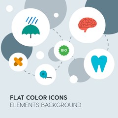 health, science, nature flat vector icons and elements background with circle bubbles networks.Multipurpose use on websites, presentations, brochures and more