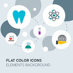 health, science, nature flat vector icons and elements background with circle bubbles networks.Multipurpose use on websites, presentations, brochures and more