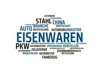 EISENWAREN - Bilder mit Wörtern aus dem Bereich Automobilindustrie, Wort, Bild, Illustration