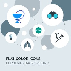 health, science, nature flat vector icons and elements background with circle bubbles networks.Multipurpose use on websites, presentations, brochures and more