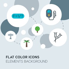 health, science, nature flat vector icons and elements background with circle bubbles networks.Multipurpose use on websites, presentations, brochures and more