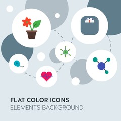 health, science, nature flat vector icons and elements background with circle bubbles networks.Multipurpose use on websites, presentations, brochures and more