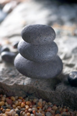 Fototapeta na wymiar Balanced spa stones