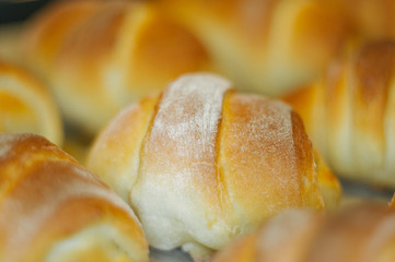 Homemade croissants with sweet filling