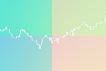 Market chart with growth graph 3D illustration