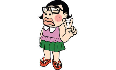 woman action cartoon, vector