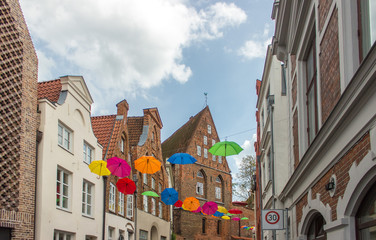 The street decorations, Lübeck, Germany.