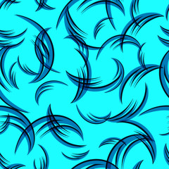 Vector pattern of blue curls on a blue background.