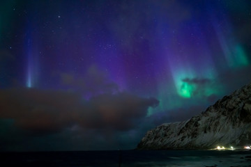 Fototapeta na wymiar Aurora ылн in Skaftafell, iceland