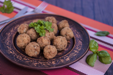 Traditional jewish and middle eastern dish. Falafel. Israeli cuisine concept.