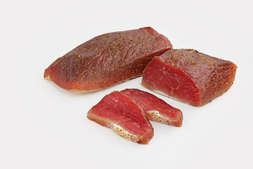 ham on a white background