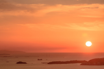 響灘の夕陽