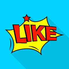 Like icon. Pop art illustration of like vector icon for web
