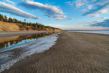 Spring landscape at the Ob reservoir.