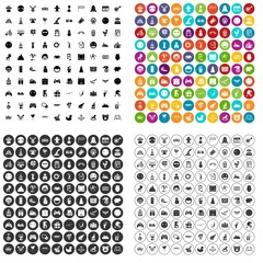 Fototapeta na wymiar 100 funny icons set vector in 4 variant for any web design isolated on white
