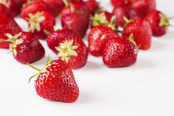 strawberry on white table