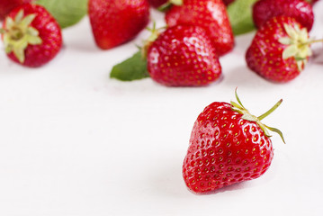 strawberry on white table