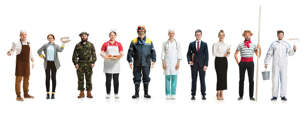 Montage about different professions