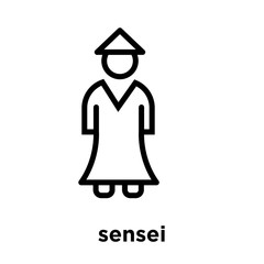 sensei icon isolated on white background - obrazy, fototapety, plakaty