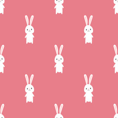Seamless pattern of cartoon bunny