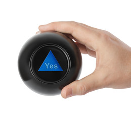 Magic ball with prediction Yes in hand