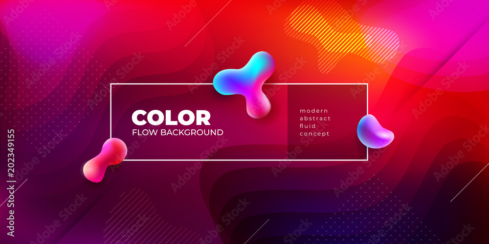 Poster liquid color background design. fluid shapes composition. futuristic design posters. eps10 vector.